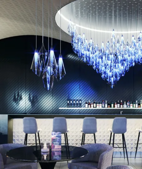Modern Lobby Vill decoration glass Crystal hotel Chandeliers
