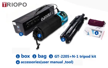 TRIOPO GT-2205+N-1 protable camera tripod kit ,marco tripod and camera tripod