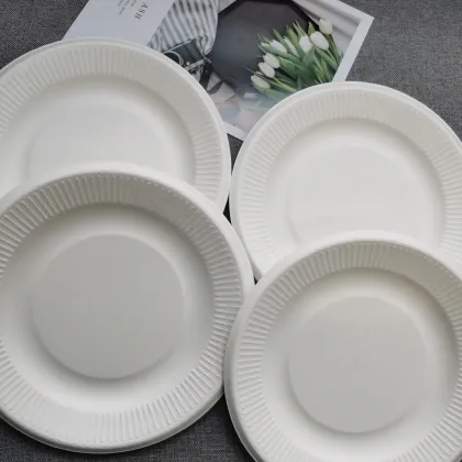 Eco friendly food plates 7'' rippled edge plate