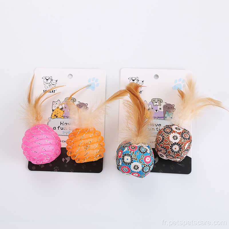 Cat Application Ball With Feathers Cat Toys Pack