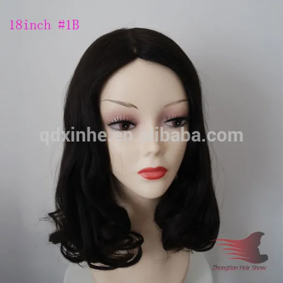 Slight Layer 18inch color 1B wave kosher Jewish Wigs Sheitel