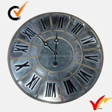 Distressed wall metal clock