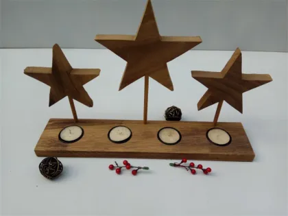 Solid Wood Simple Wooden Candle Holders