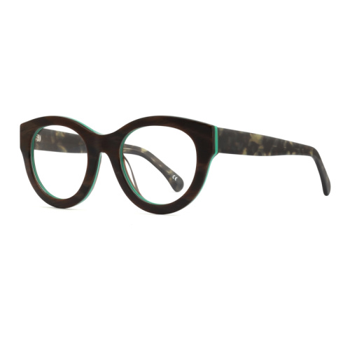 Women Geometric Shape Acetate Optical Frame Glasses