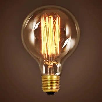Retro G80 Edison Bulbs Festoon String Lights in Squirrel Cage Spiral Filament