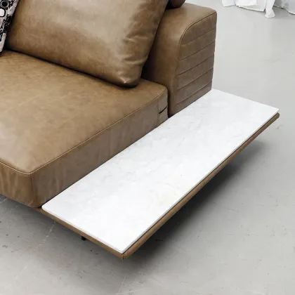 Creative Rock Slab Storage Leather Sofa Set