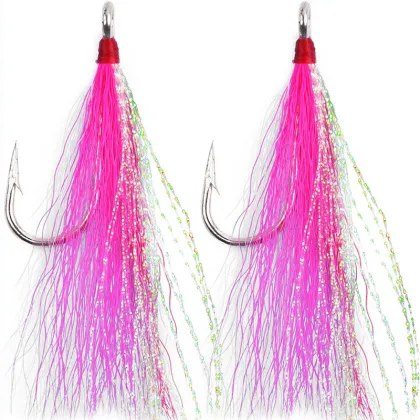 Saltwater Bucktail Hooks for Striped Bass and Flounder Fishing Lures