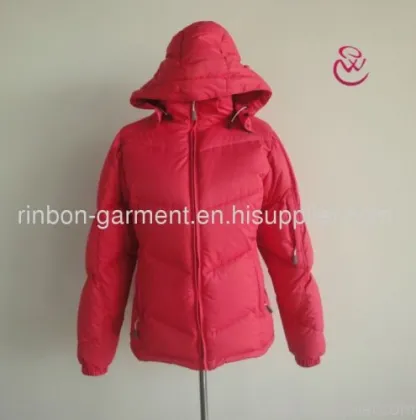 Popular Pink Winter Short Down Jacket For Young Lady. 