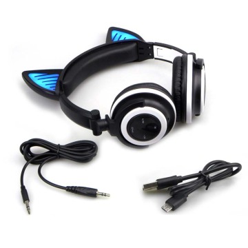 Fone de ouvido cat Ears com luz LED Bluetooth