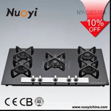 5 Burner Glass Panel Built-in LPG Gas Hob Gas Stove Gas Cooker