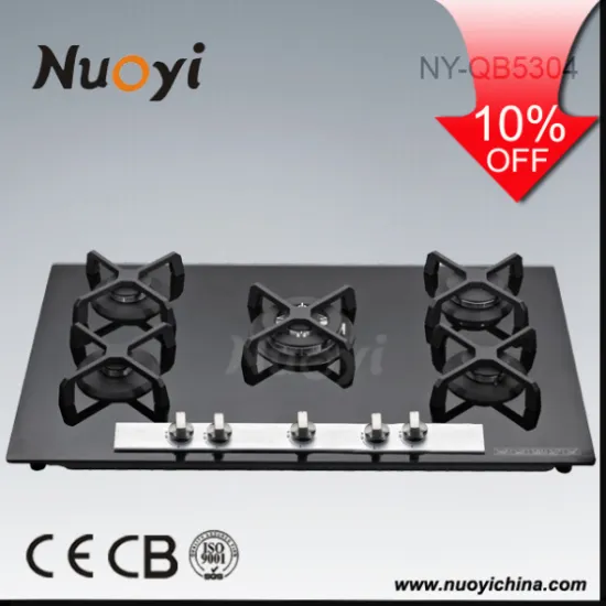 5 Burner Glass Panel Built-in LPG Gas Hob Gas Stove Gas Cooker