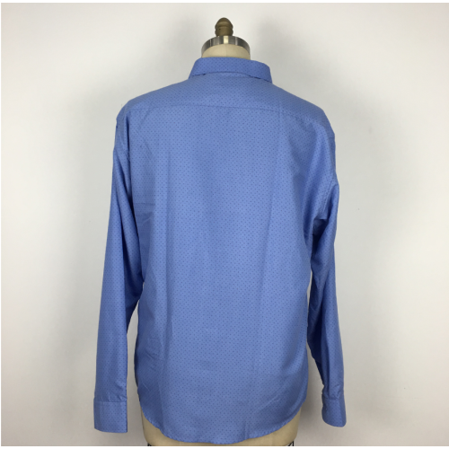 Long Sleeve blue Collar Navy Printing Shirts