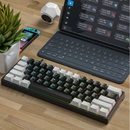 61-Key Sunken PBT Keycap RGB Wired Gaming Keyboard