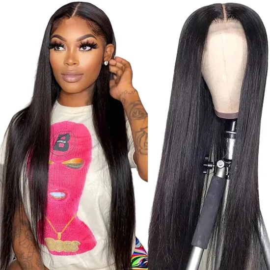 Raw Indian Cuticle Aligned Human Virgin Hair Lace Front Wig Wholesale Hair Full HD 5X5 Lace Closure Frontal Wig For Black Women