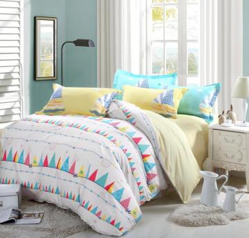 Customized size white sateen 100% cotton hotel bedding set