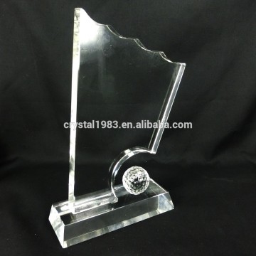 2017 Factory Design Wave Golf Clear K9 Crystal Trophy With Gift BOX