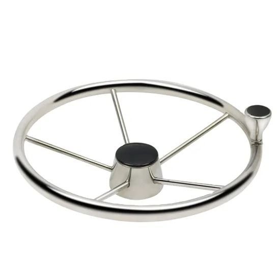 High Mirror Polish Stainless Steel 5 Spoke Destroyer Control Sailboat Boat Marine Steering Wheel