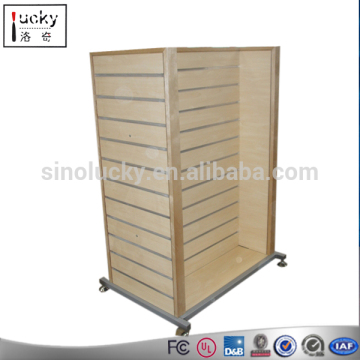 Big wood cabinet store display shelf with wheel
