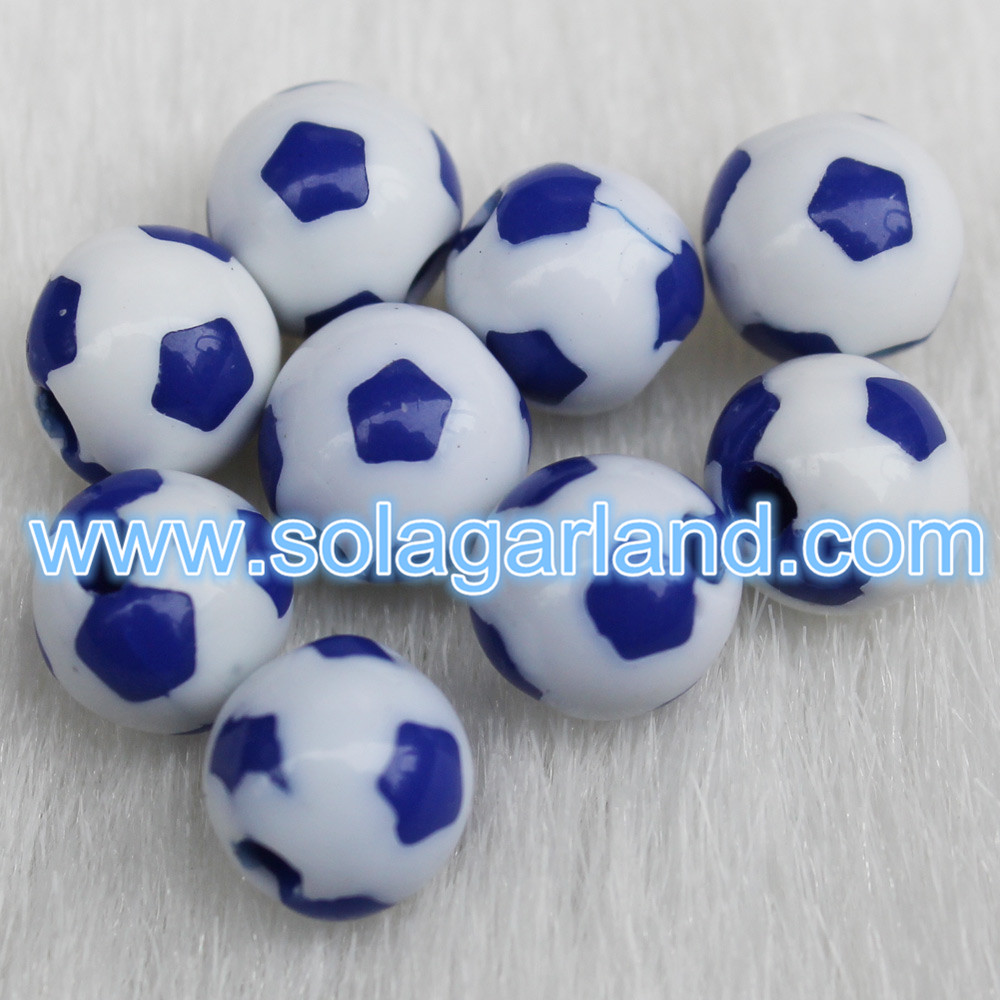 8MM Round Soccer Ball Beads