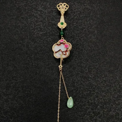Ancient Style Ruyi Pearl Brooch for Corsage and Cufflinks