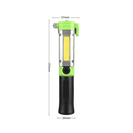 Magnetic Multifunction ABS LED Camping Repair Flashlight with Hook and Hammer