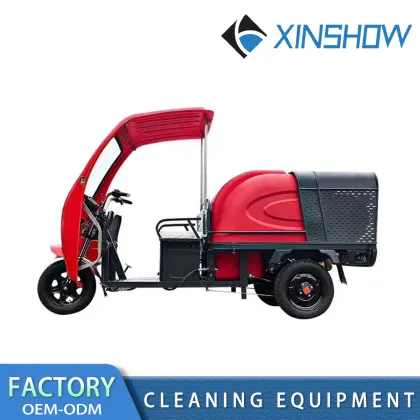 Electric three wheeled high-pressure cleaning vehicle