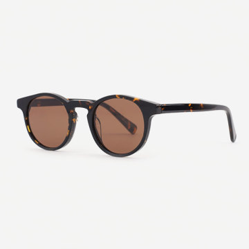 Round K-hole Acetate Men's Sunglasses