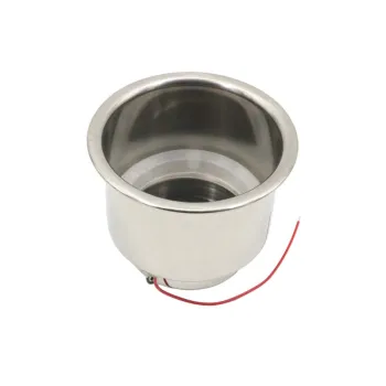 12V Stainless Steel Blue LED Light Drinking Cup Holder for Marine RV Camper Boats