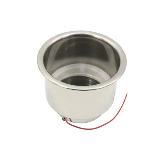 12V Stainless Steel Blue LED Light Drinking Cup Holder for Marine RV Camper Boats