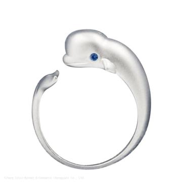 Japan und Südkorea Version Persönlichkeit Whale Sapphire Ring - Mode kreative süße Delphin offene Ringschmuck Großhandel