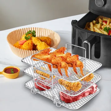 Baking cooling steaming grilling Non stick storage rack for air fryer accessories multi-Layer stainless steel  air fryer rack