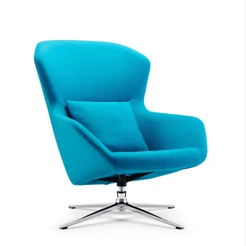 Hot Sale Blue Suede Fabric Swivel Leisure Chair