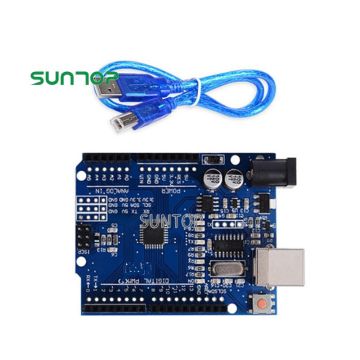 لوحة تطوير الإصدار المحسنة UNO R3 مع Arduino Atmega328p ، CH340 USB واجهة وتوافق