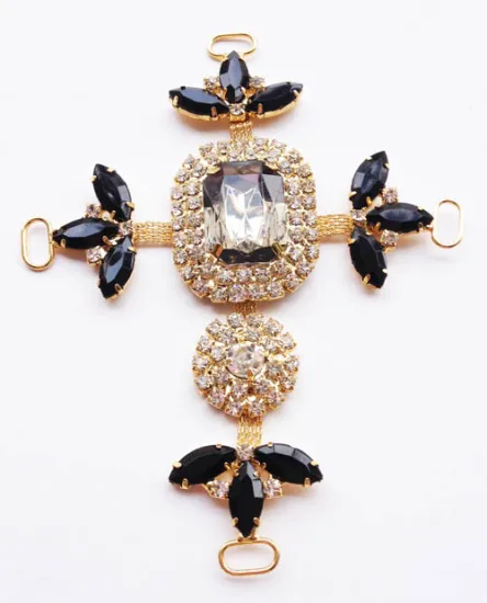 Gold Tone Metal Diamond Sandals Trim