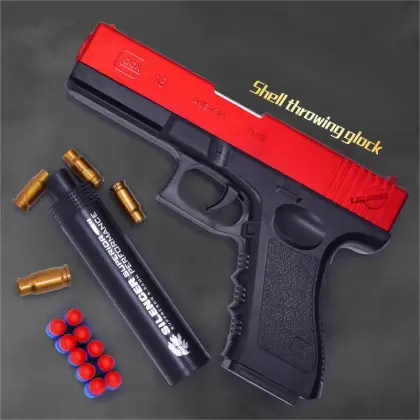 Soft Bullet Manual Loading Toy Gun with Glock Pistol Shell Ejection Simulation