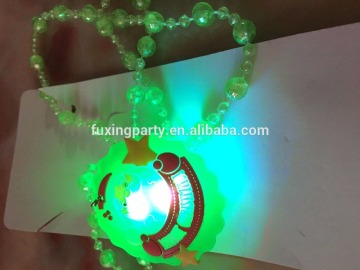 fuxing famous Santa Claus led necklaces grow in the dark ,baby toy flashing christmas flashing necklaces lady party led jewelry