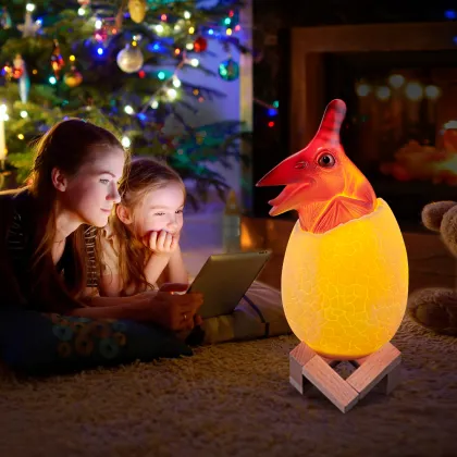16 Colors Dinosaur 3D Printing Egg Night Lamp - 4 Models Kids LED Night Light