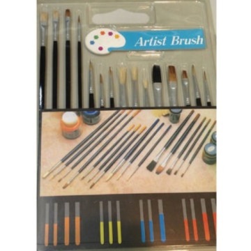 15pcs artist brush on blister pack