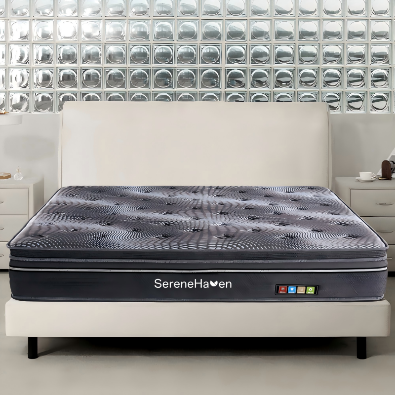 SereneHaven SF-30 29cm Nano Carbon Antibacterial Mattress - Front view showing hotel-grade thickness and nano carbon fabric for family and pet use
