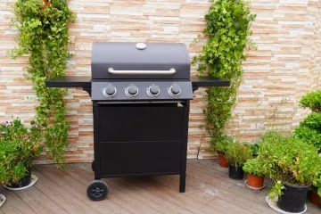 Good Quality Outdoor Kitchen Easy Moving BBQ Grill Stainless Steel Fast Heating Portable 4 Burners Gas Barbecue Grill
