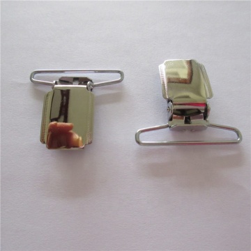 Factory Supply 35mm Metal Shiny Nickel Suspender Clip for Men