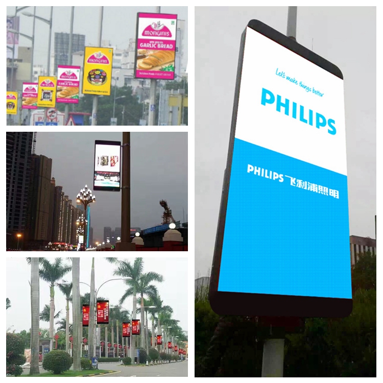 Outdoor P6 Pole Mounted Full Color Led Signs For Advertising, High ...