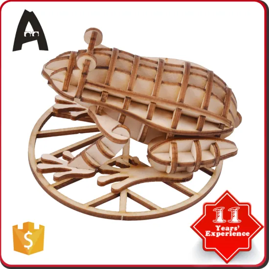 Custom mini jigsaw high quality wooden puzzle frog