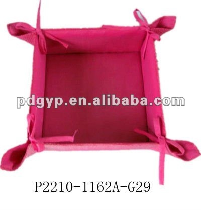 Factory Hote sale Square pink paper fabric storage basket from China
