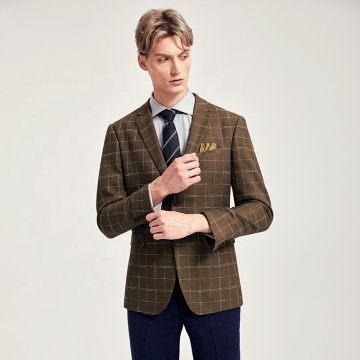 Latest Slim Fit Brown Check Fabric Reversible Blazer