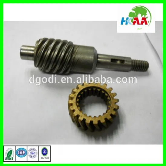 interlocking gear composed of a worm shaft and worm wheel shaft