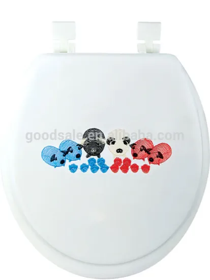 2014 new design adult embroidery pvc soft toilet seat T-083
