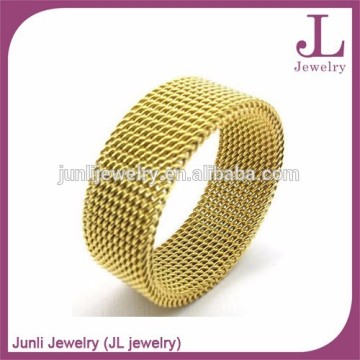 8mm Gold Stainless Steel Inspiration Flexible Steel Screen Ring Size 5-12
