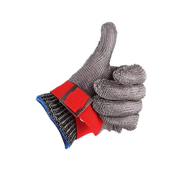 Gujia Level 5 Five Finger Anti-Cutting Butcher Stainless Steel Mesh Gloves