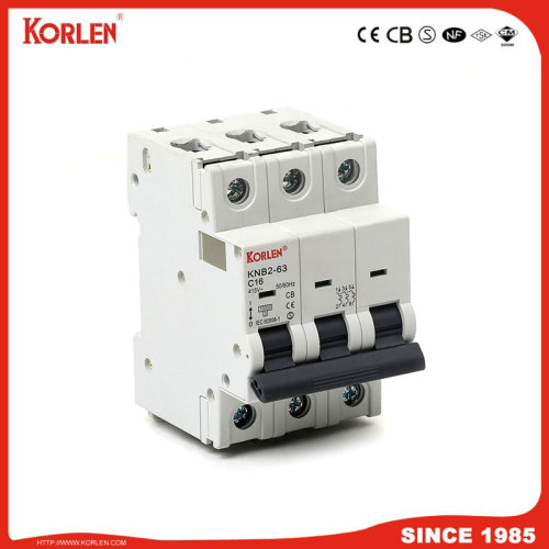 Miniature Circuit Breaker 3KA 63A TUV KNB2-63 3P